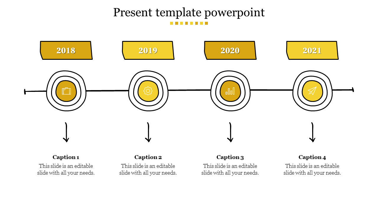 Free - Four Node Editable Present Template PowerPoint Slides